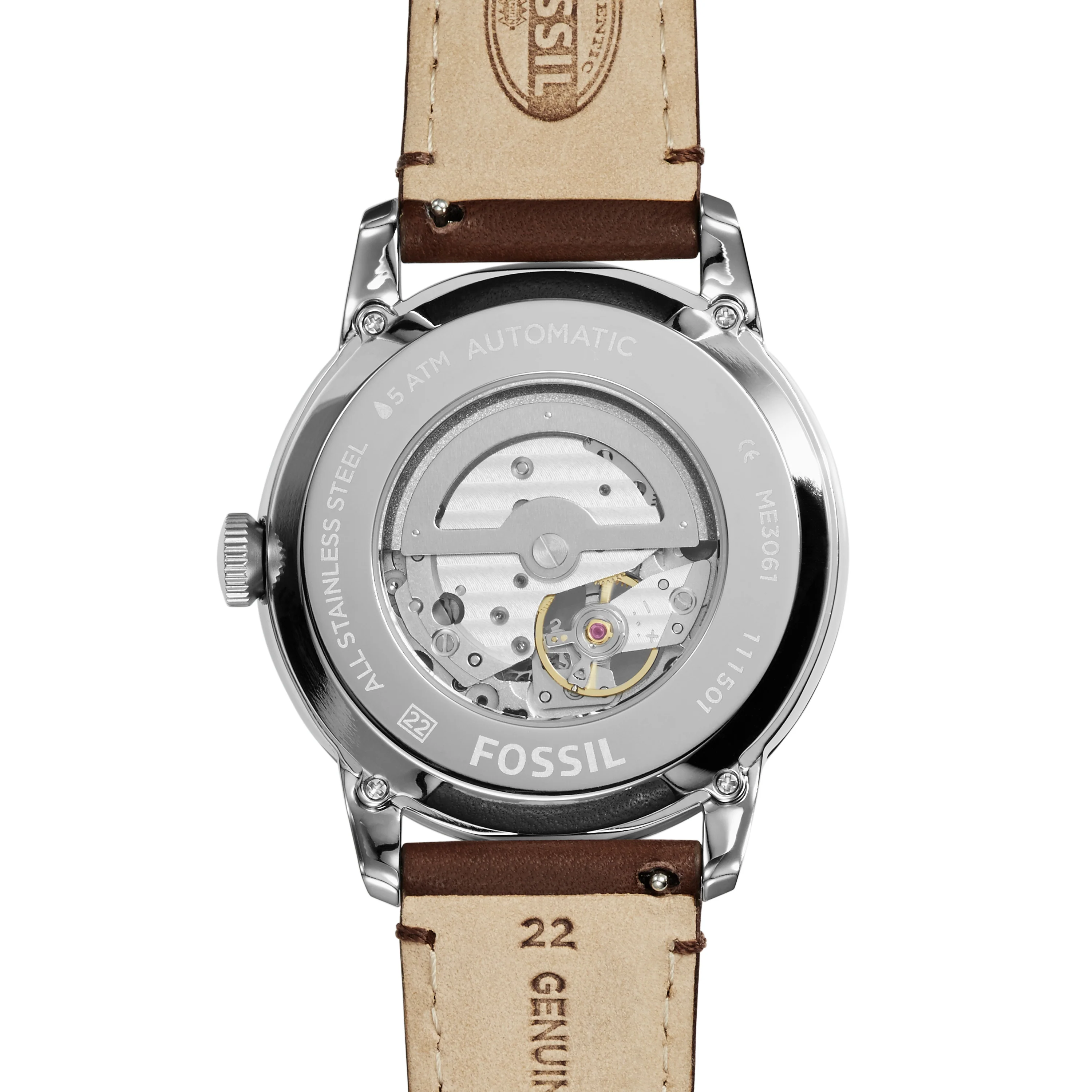 Townsman Automatic Leather Watch Brown - Image 3