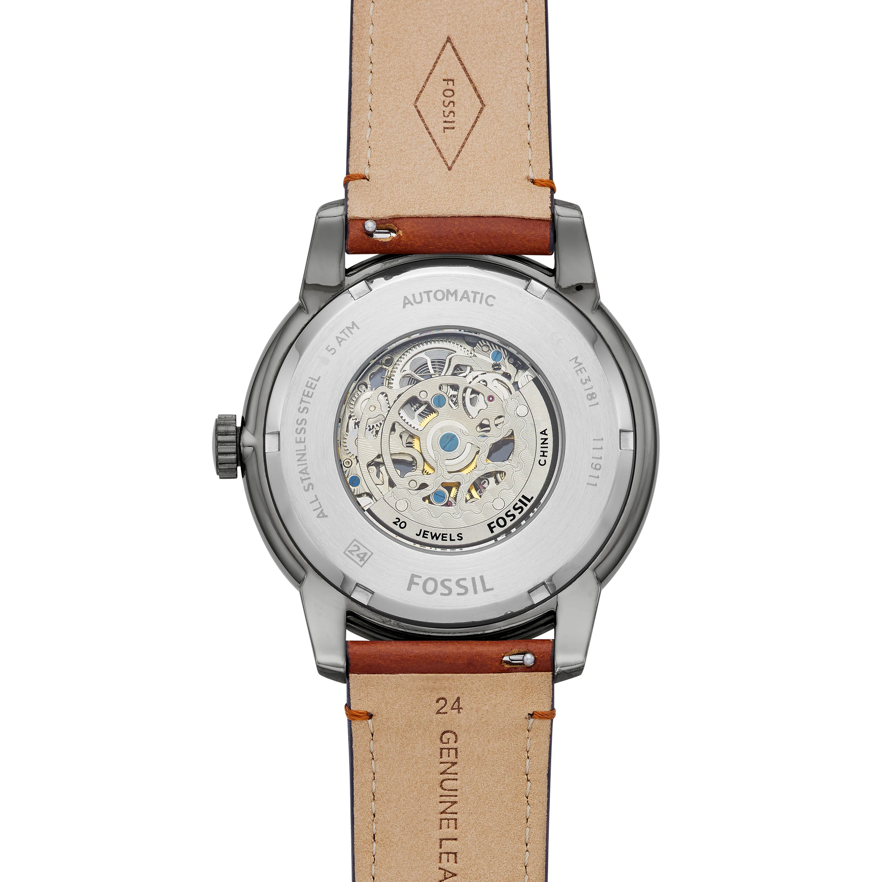 Townsman 48 mm Automatic Amber Leather Watch - Image 3