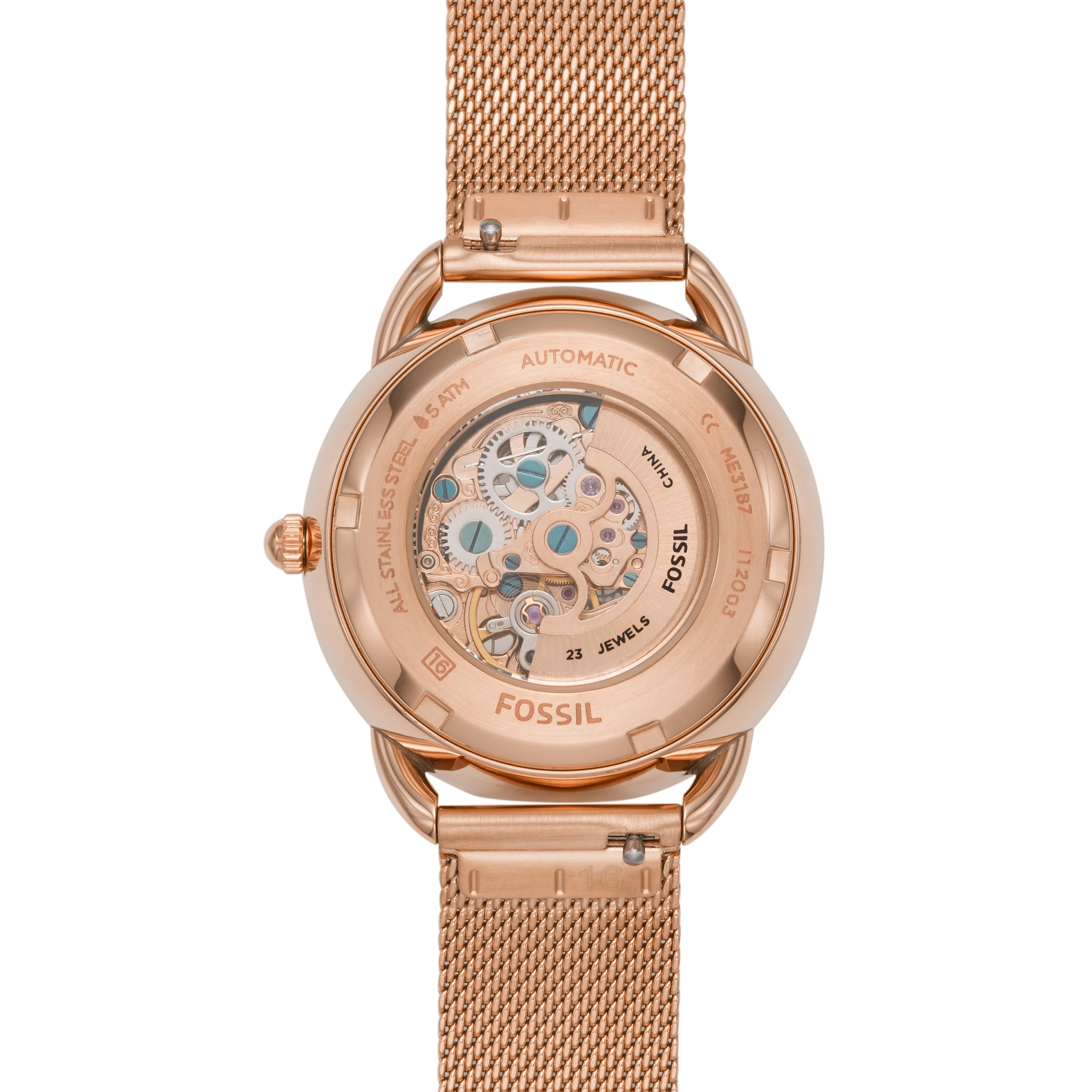 Tailor Automatic Rose Gold-Tone Stainless Steel Mesh Watch - Image 3