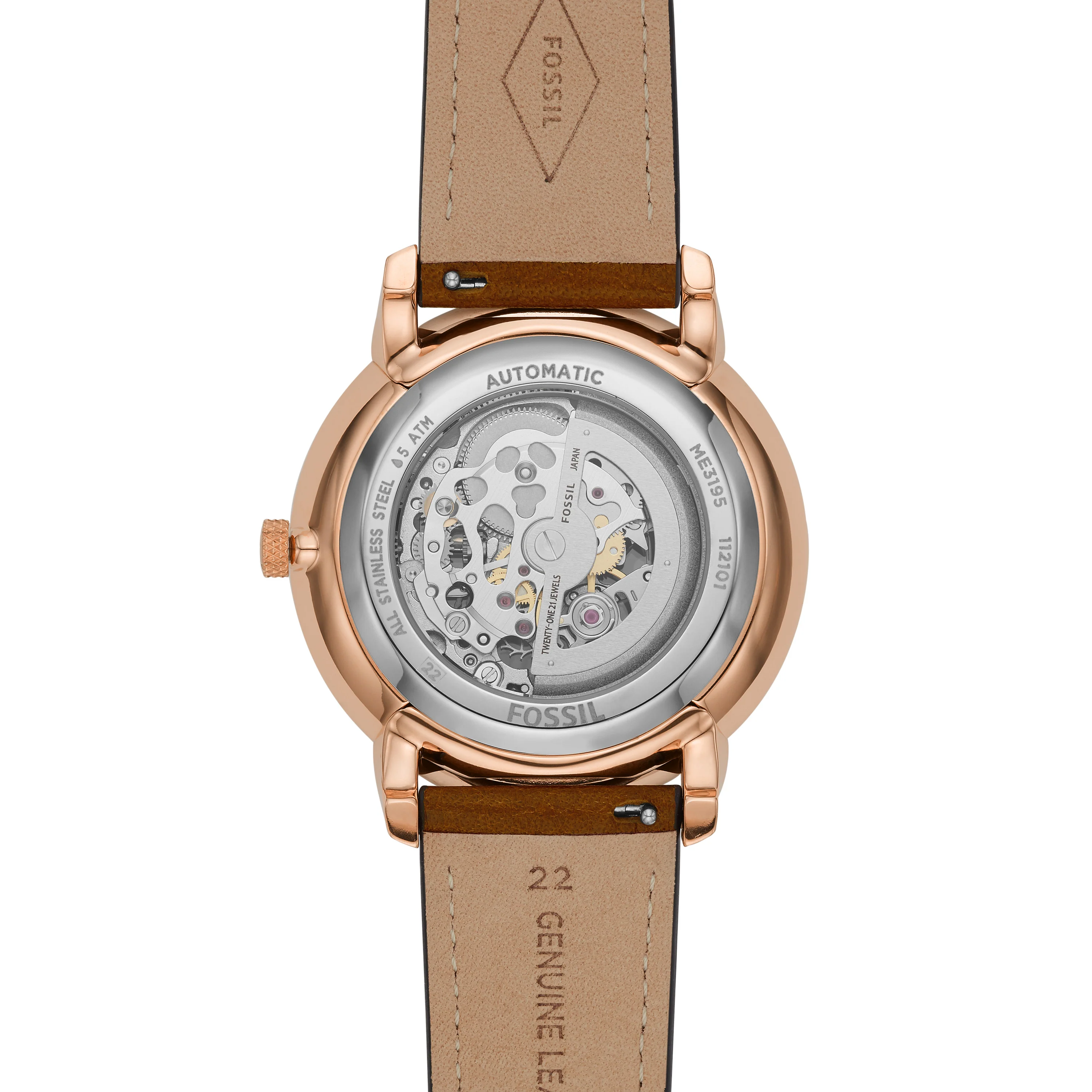 Neutra Automatic Brown Leather Watch - Image 4