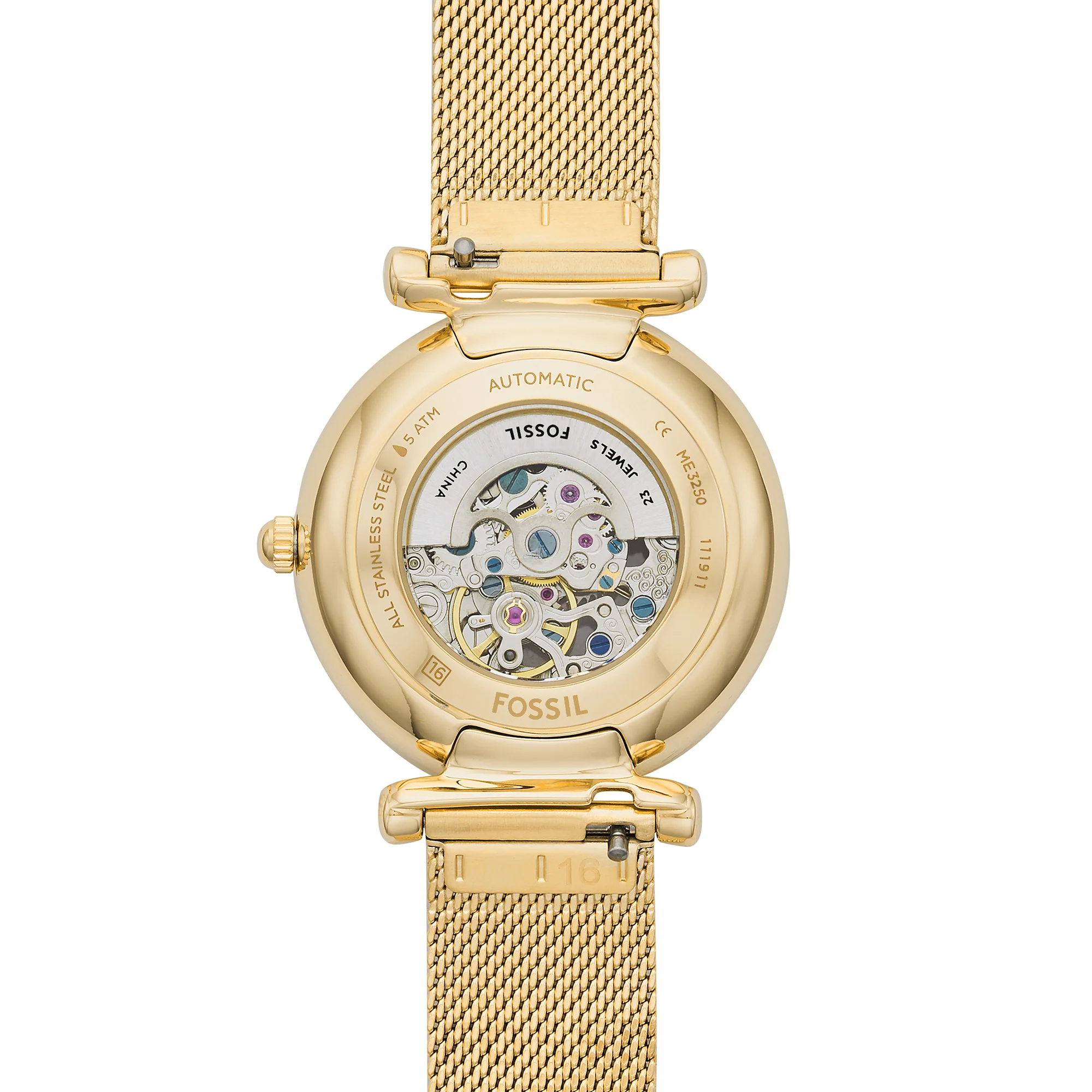 Carlie Automatic Gold-Tone Stainless Steel Mesh Watch - Image 4
