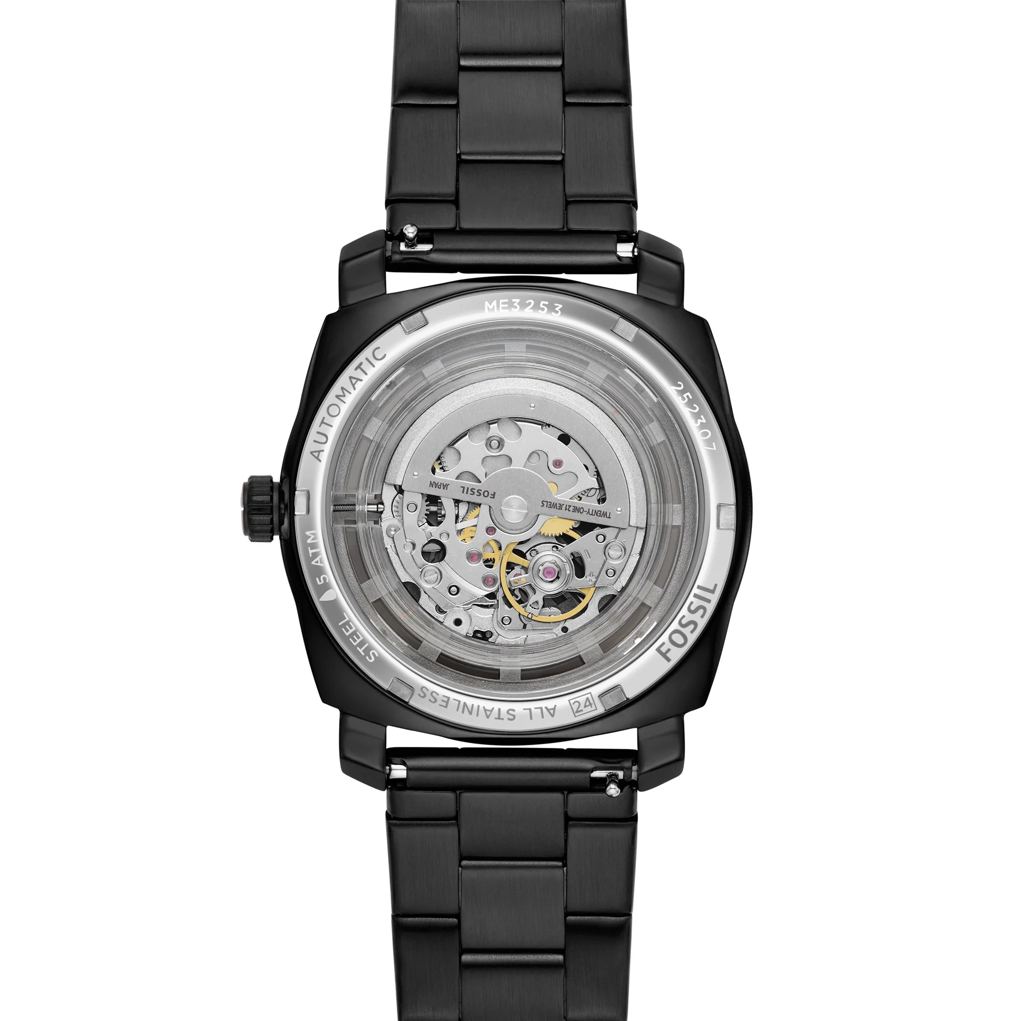Machine Automatic Black Stainless Steel Watch - Image 3