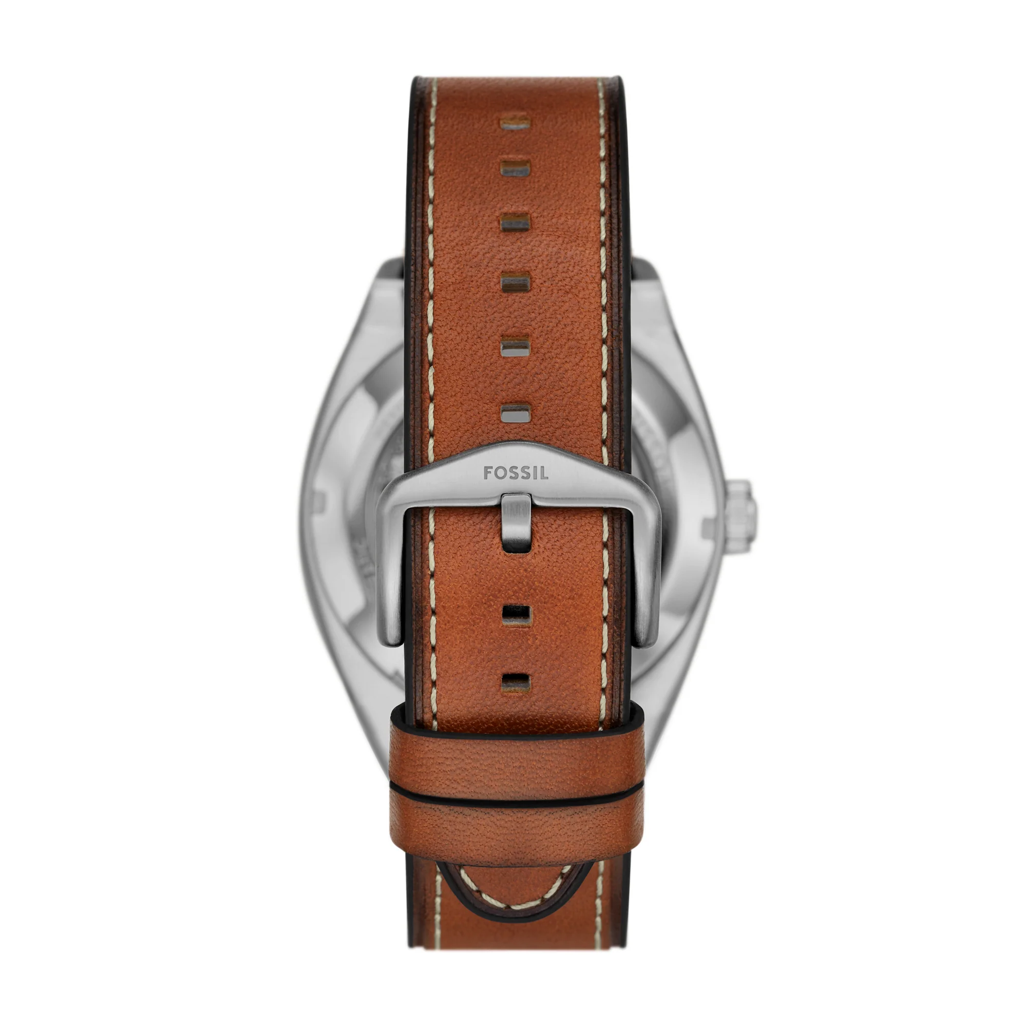 Everett Automatic Brown Leather Watch - Image 4