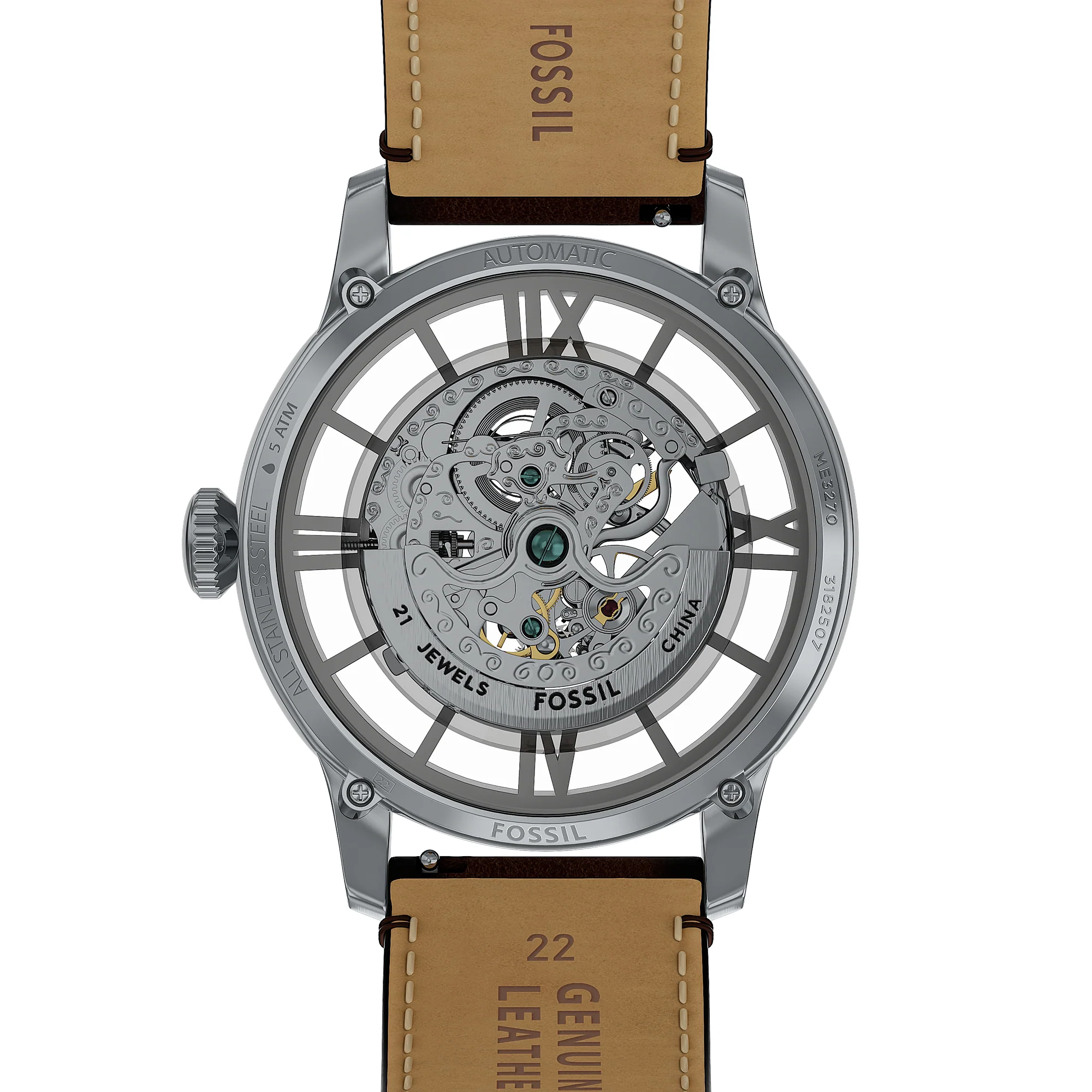 Townsman Automatic Brown Leather Watch - Image 7