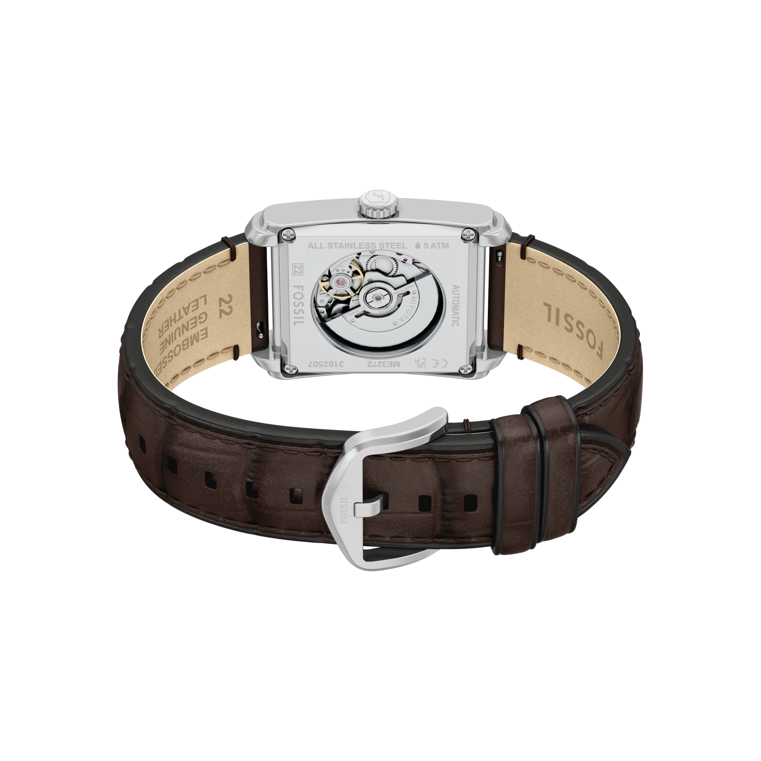 Carraway Automatic Brown Croco Leather Watch - Image 5