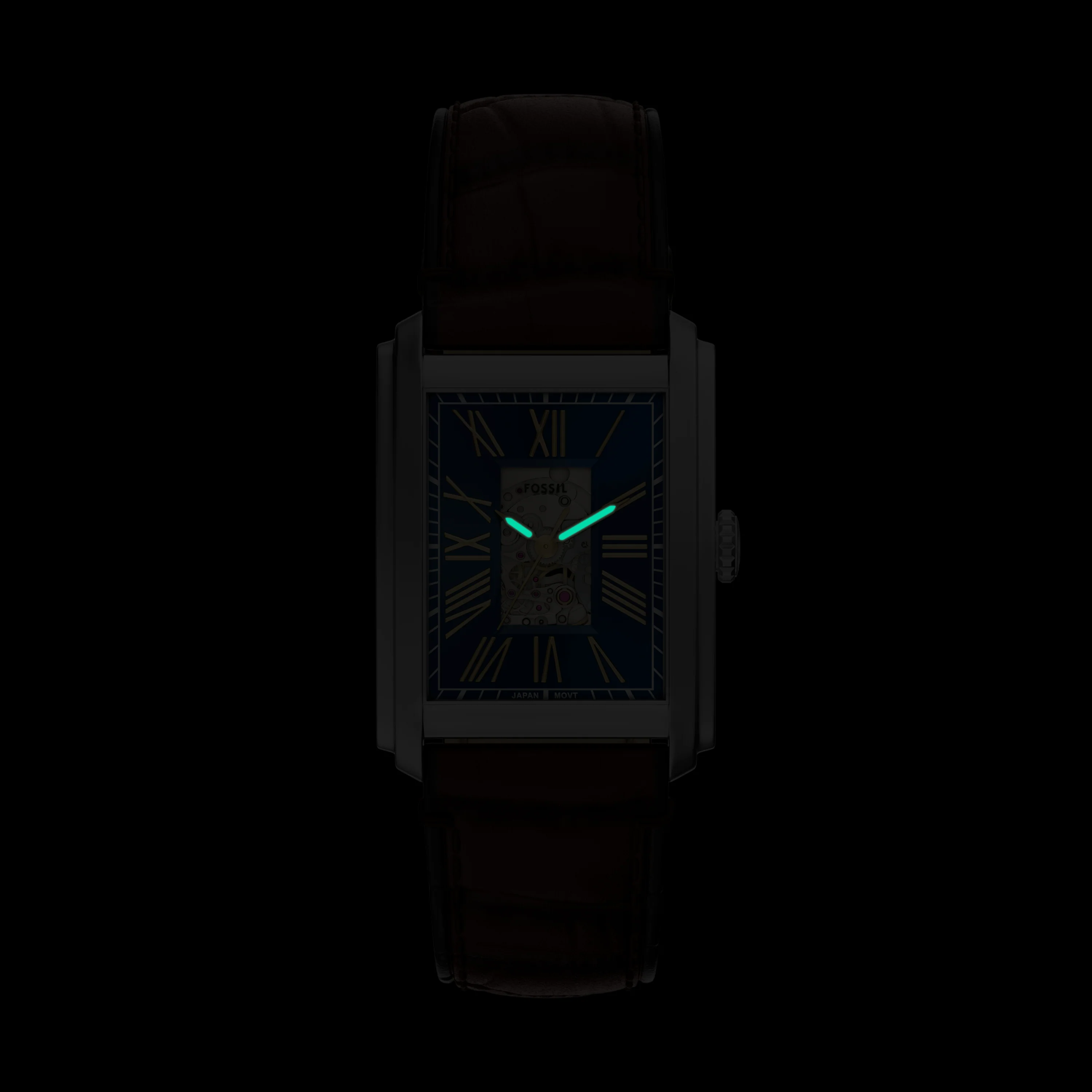 Carraway Automatic Brown Croco Leather Watch - Image 6