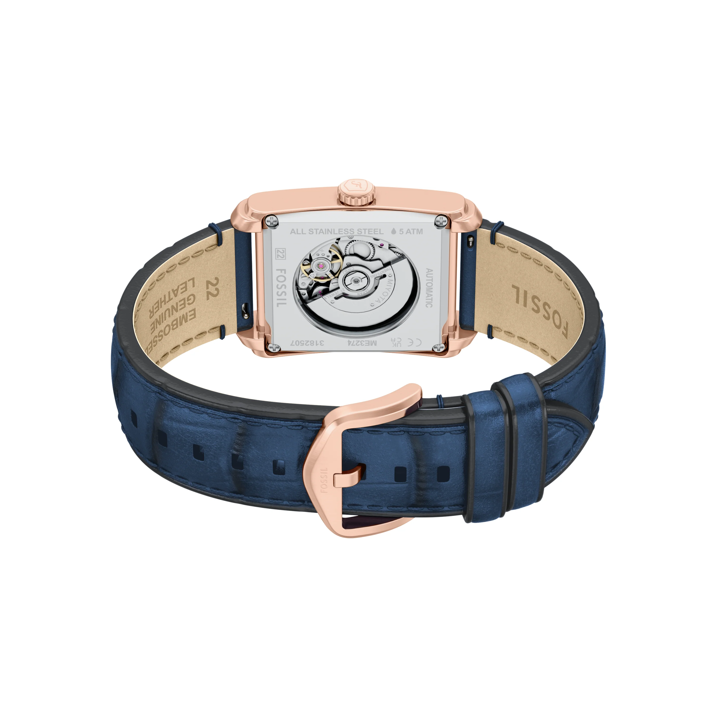 Carraway Automatic Blue Croco Leather Watch - Image 5
