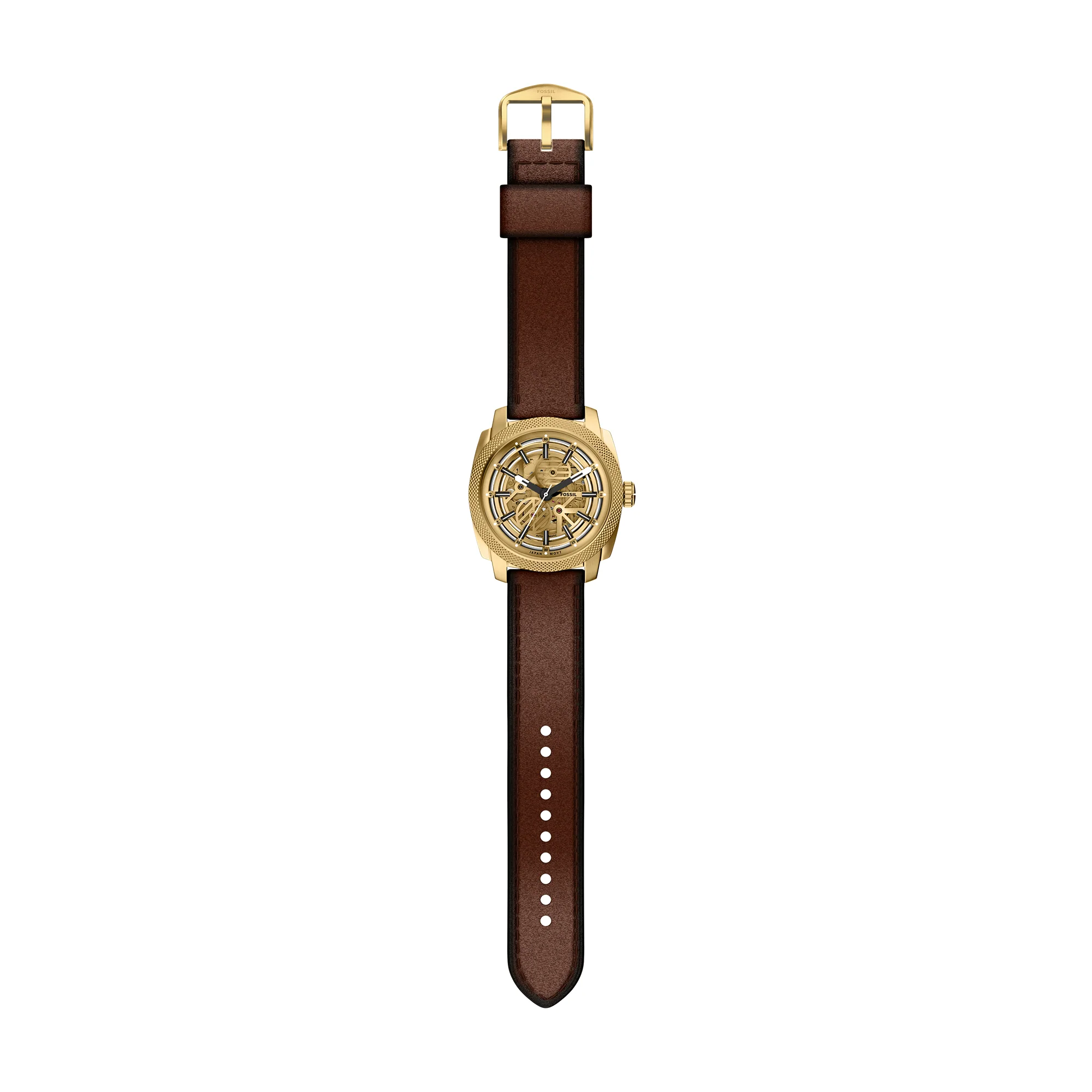 Machine Automatic Brown Leather Watch - Image 7