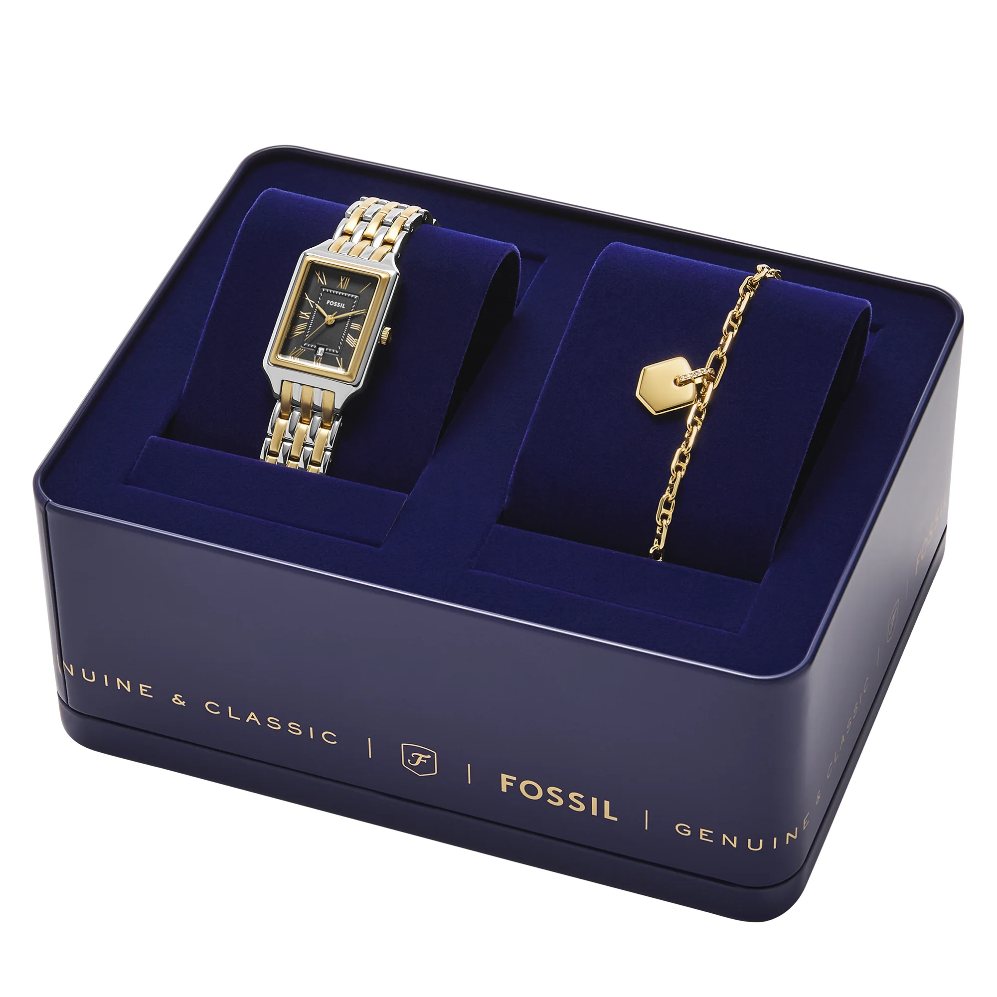 Raquel Three-Hand Date Two-Tone Stainless Steel Watch and Bracelet Set - Image 4